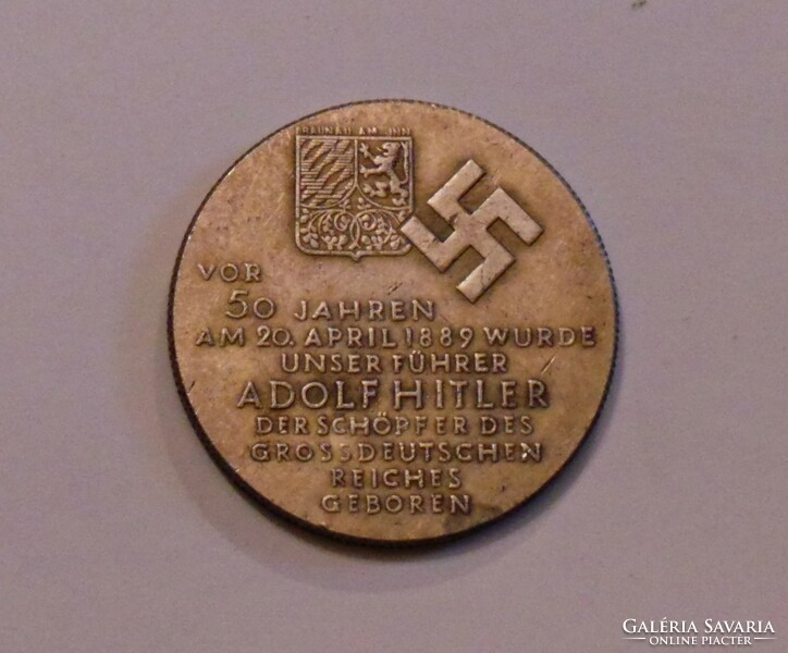 Német náci SS birodalmi emlék érem Hitler arcképével #4