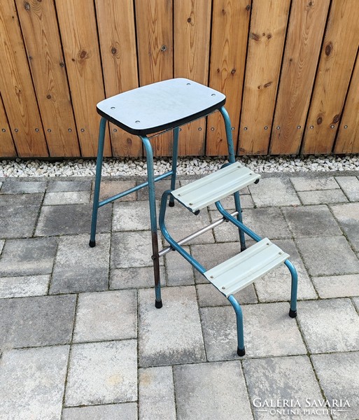 Tubular retro step stool chair from the 1970s