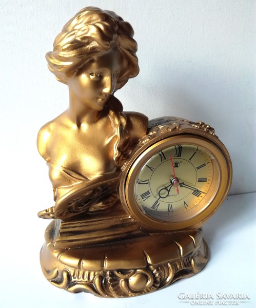 Spectacular beautiful female statue with clock