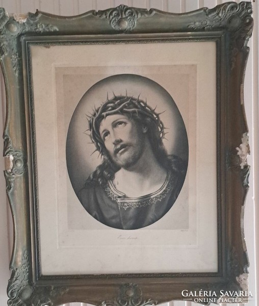 Engraving after Guido Reni: Christ in the crown of thorns