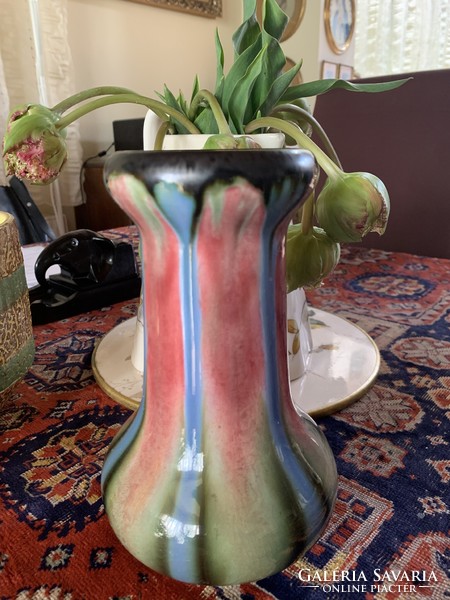 Small ceramic flower vase with very nice colors