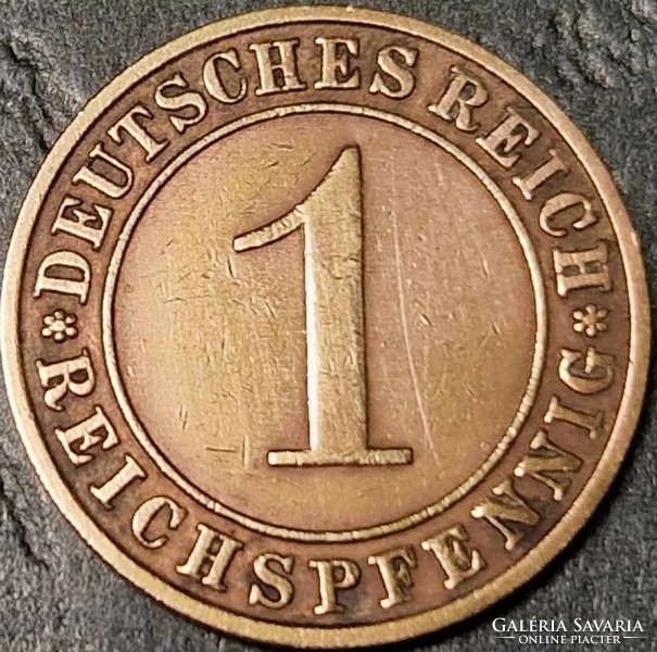 Germany 1 reichspfennig, 1928 mint mark 