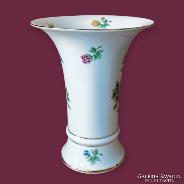 Hollóházi Hortenzia mintás porcelán váza