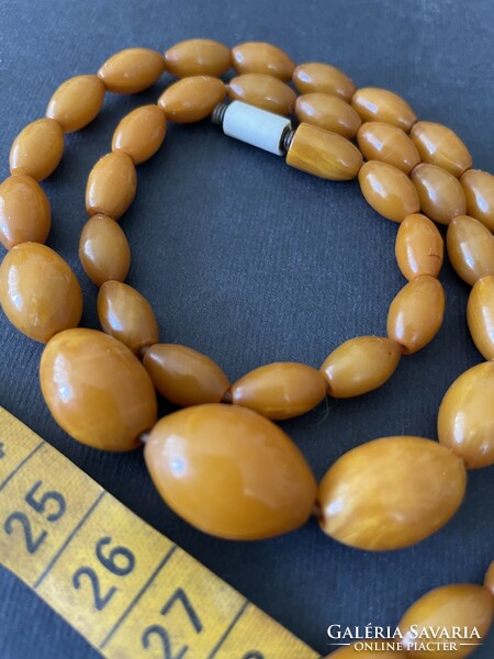 Antique amber necklace egg yolk color 25 grams