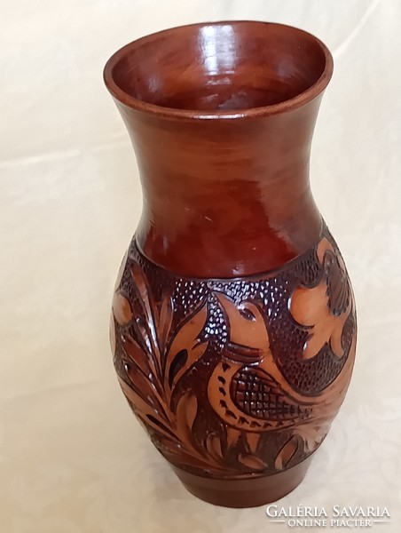 Kerámia mázas váza Korond retro 26x13cm