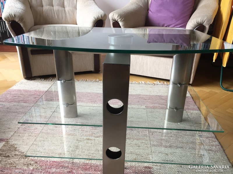 TV stand glass and metal