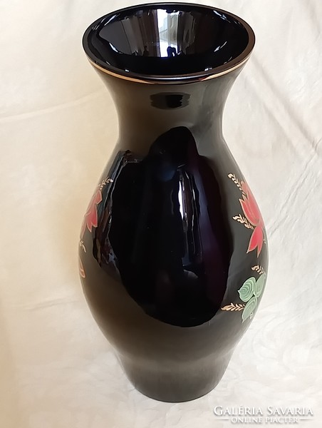 Action! Glass vase black glass retro 30x13cm
