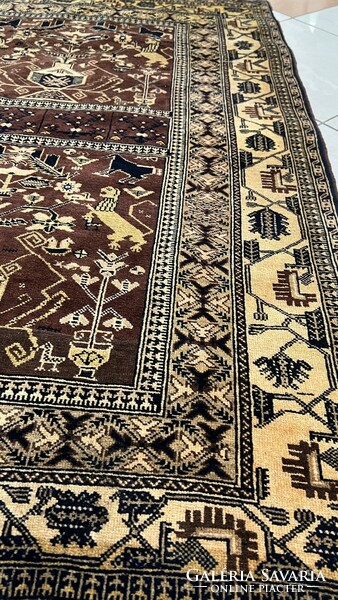 3502 Afgán beluch Zabuli kézi csomó gyapjú perzsa szőnyeg 100x150CM ingyen futár