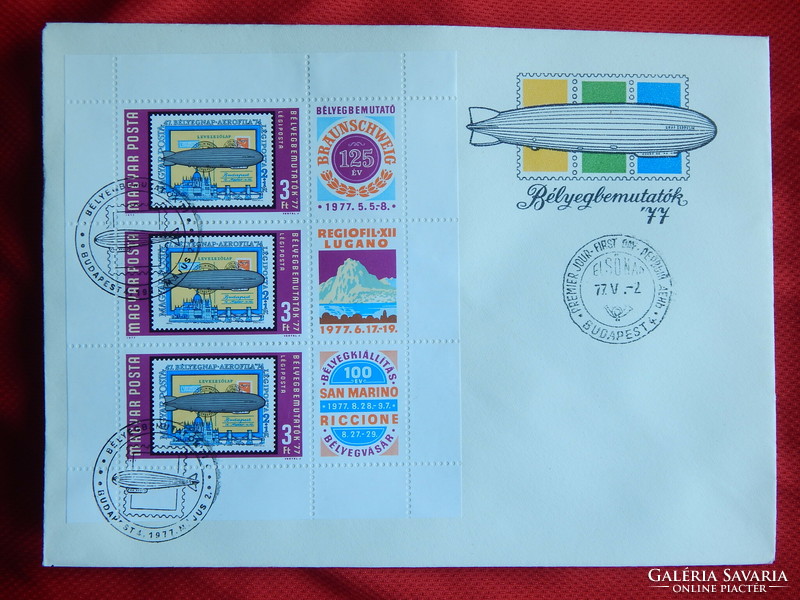 1977. Stamp presentations on block fdc - with occasional and first-day stamps
