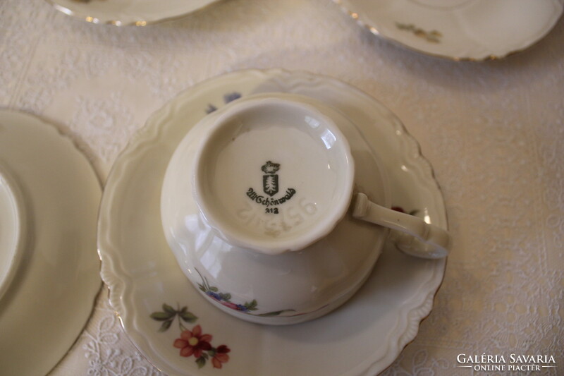 Alt schönwald German porcelain teacups with base and 3 bases.