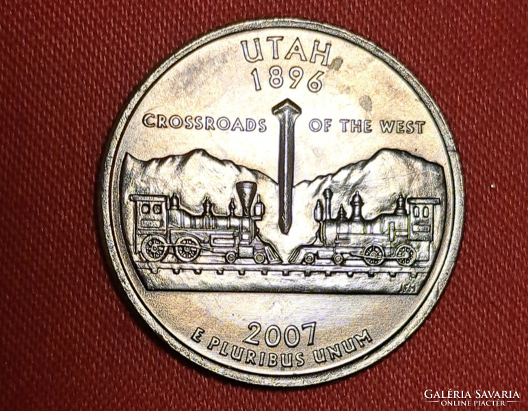 2007. Utah emlék USA negyed dollár " Szövetségi Államok" sorozat (689)