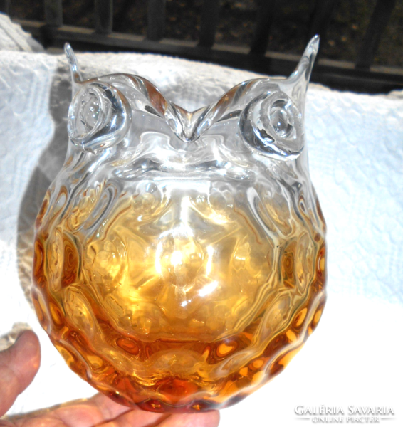Bagoly foma - különleges hutaüveg , színátmenetes váza .