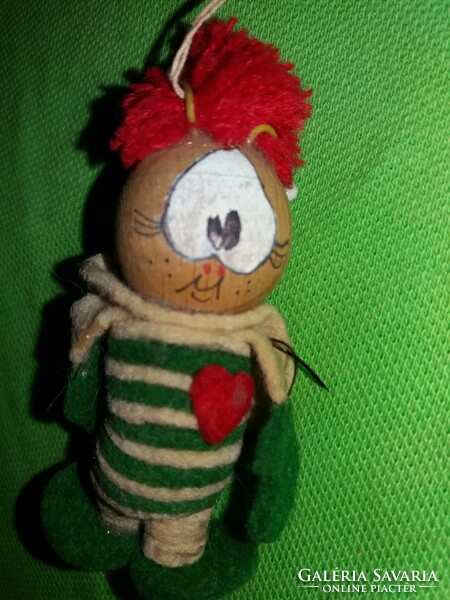 Old Foky studio Christmas tree ornament appendage wooden doll wooden figure 9 cm condition according to the pictures