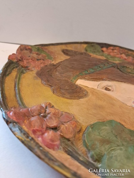 Marked ernst wahliss turn-wien austria 1890-1900 art nouveau wall ceramic decorative bowl
