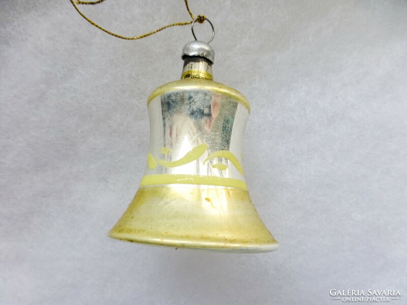 Antique glass Christmas tree decoration, bell