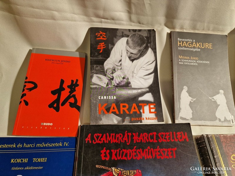 Szamurájok,Karate,Aikido,Zen,Harcművészeti könyvek 20 db. !