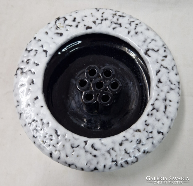 Retro marked industrial art glazed ceramic ikebana vase in perfect condition