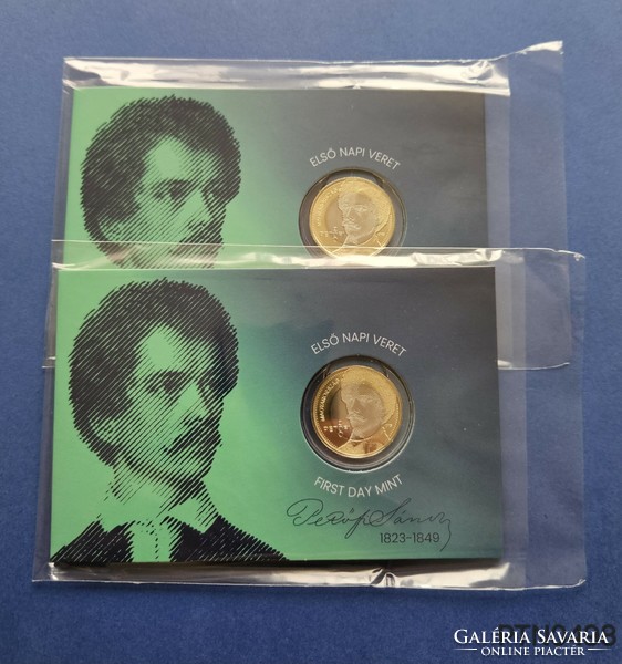 2023. Annual Sándor Petőfi 1848/49 circulation 200 ft commemorative version - 2 serial numbered first day mints
