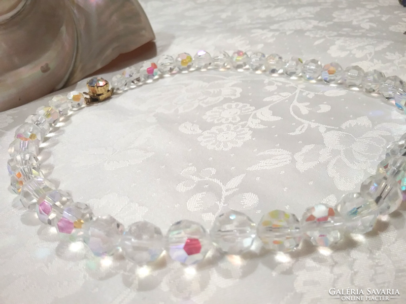 Old aura quartz glass necklace 44 cm