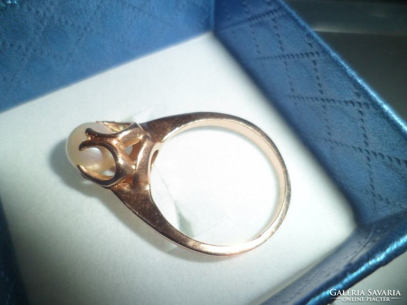 14K gold ring / pearl
