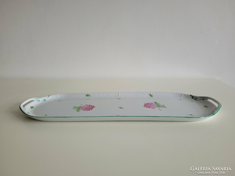 Old Herend tertia tray with large size 49 cm dessert serving table centerpiece