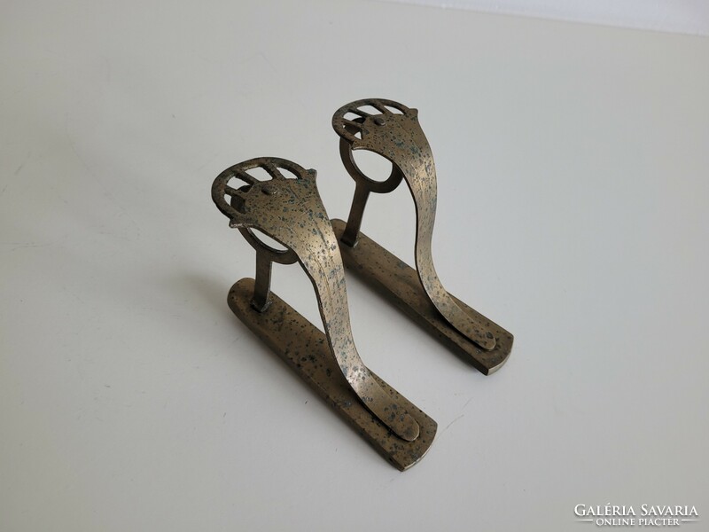 Old vintage art nouveau style copper alloy copper cornice bracket pair of cornice brackets