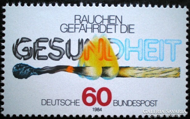 N1232 / Németország 1984 Dohányzás tiltása kampány bélyeg postatiszta
