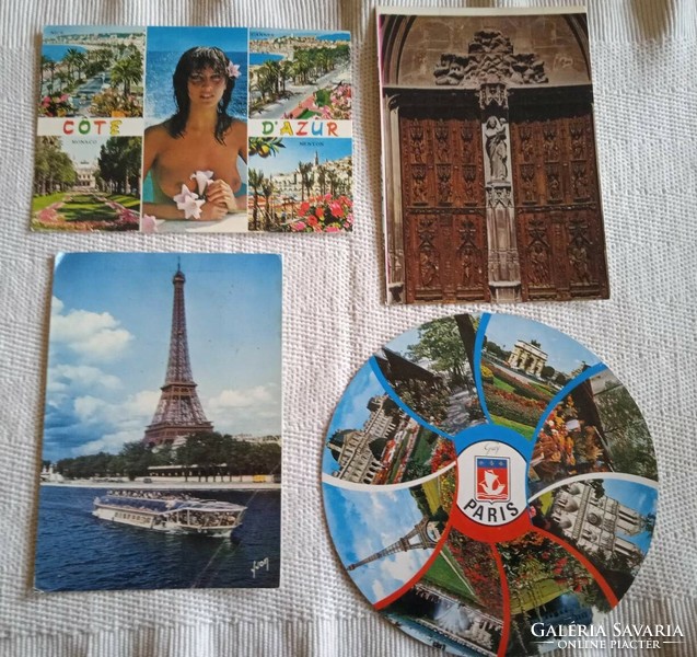 4 Postcards from France including 2 from Paris