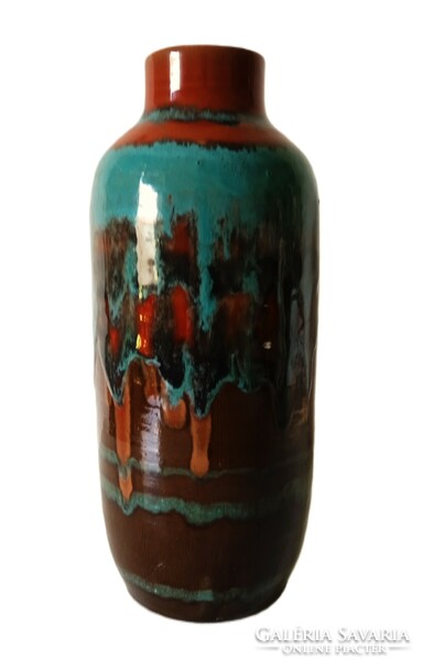 Hungarian ceramic vase made by hand spinning, mid-century