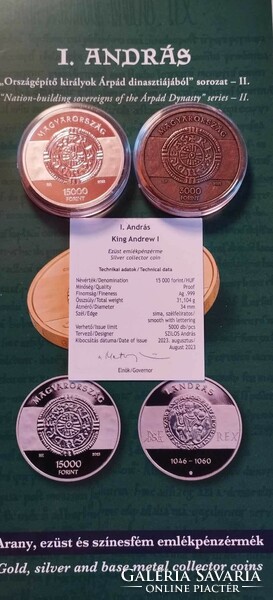 András I silver and bronze unc coins