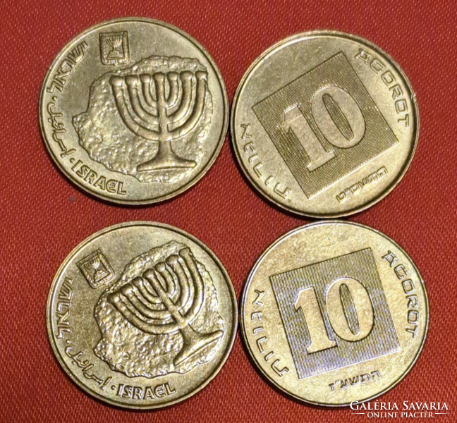 4 pieces of Israel 10 agorot (t-33)