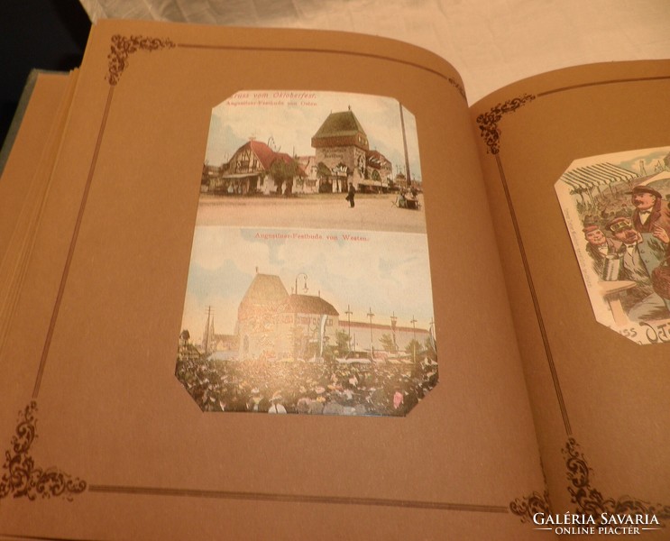 Old postcards in an album