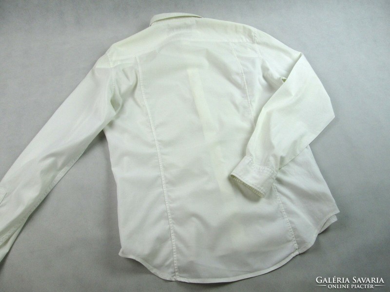 Original replay slim fit (l) elegant long-sleeved men's white shirt
