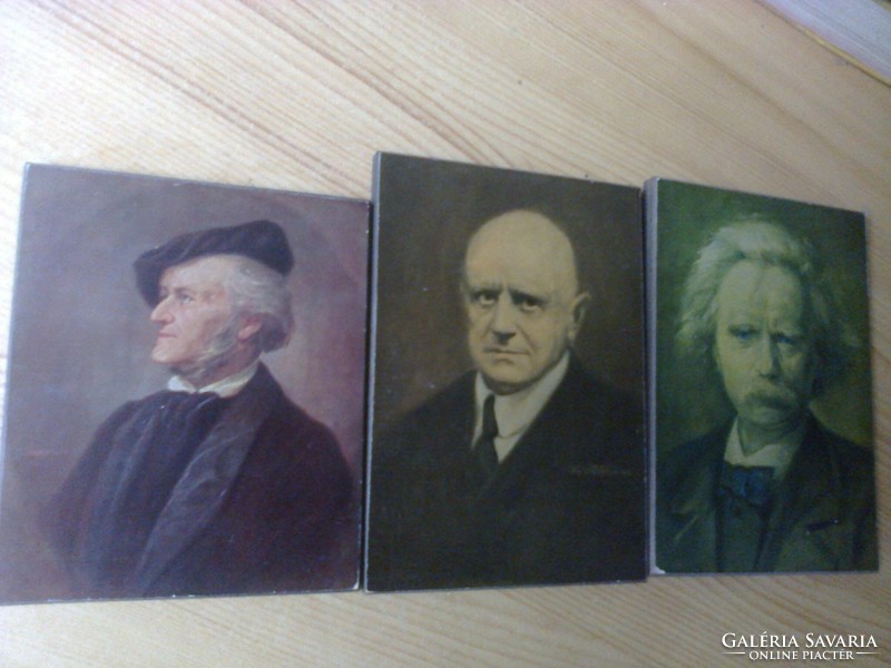 5 db zeneszerző arckép portré: Wagner, Grieg, Sibelius, Wagner