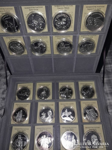 Ezüst érme gyűjtemény Nemzetünk nagyjai sorozat 20 db