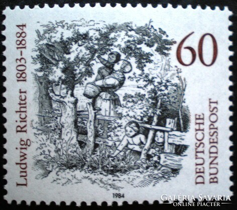 N1213 / Németország 1984 Ludwig Richter festő bélyeg postatiszta
