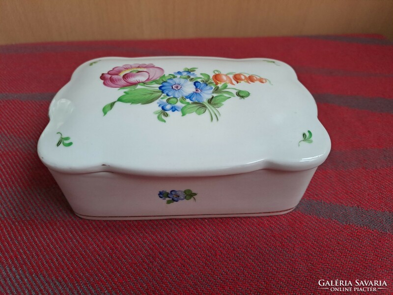 1 Ft-ról! Herendi virágmintás kártyatartó, bonbonier