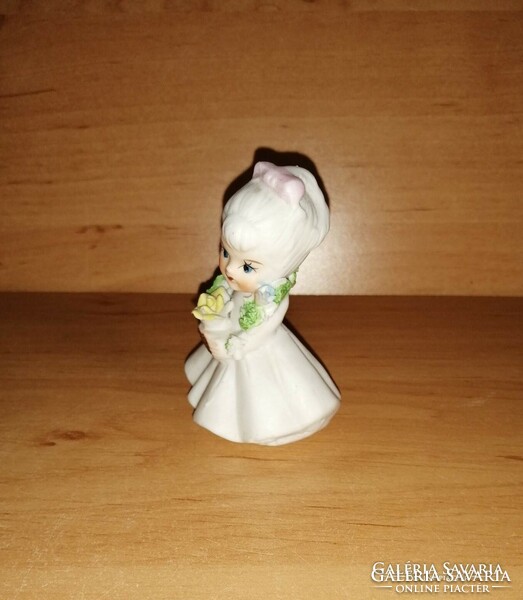 Very cute biscuit porcelain girl figurine 7.5 cm (po-2)