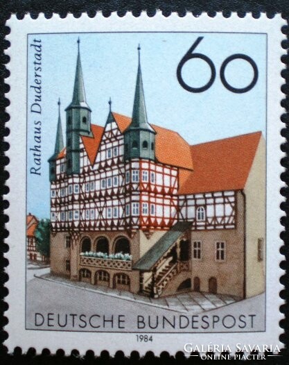 N1222 / Germany 1984 Duderstadt town hall stamp postal clerk