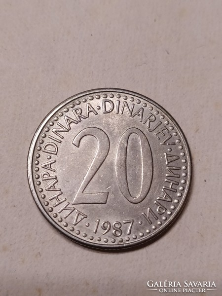 20 Dinars 1987 Yugoslavia