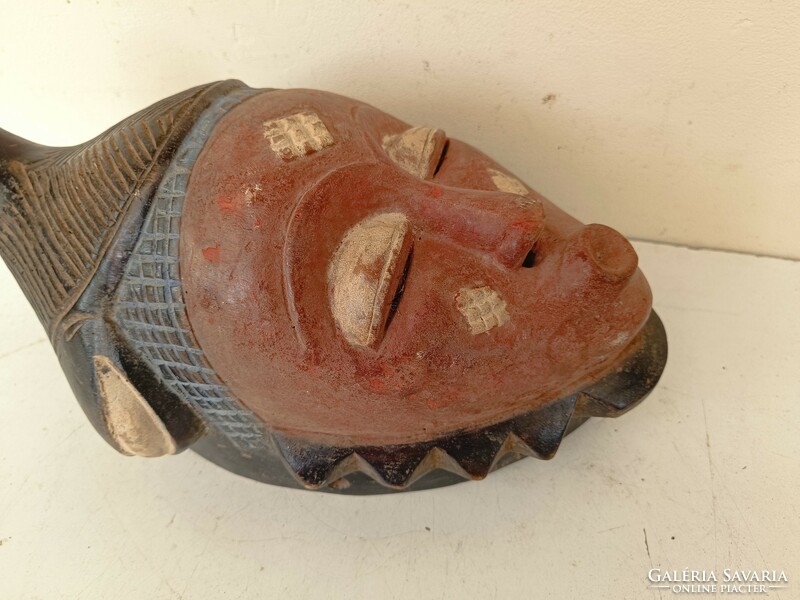 Antik patinás Afrika afrikai Baule népcsoport fa maszk Elefántcsontpart africká maska 736 dob 44