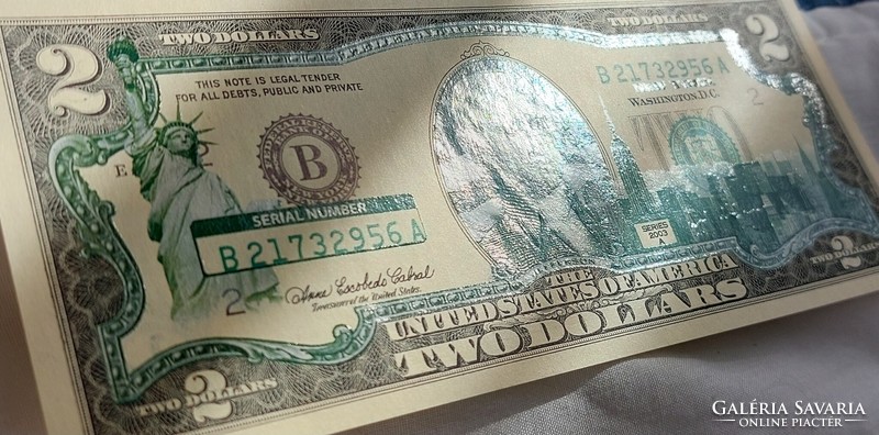 Exkluzív különlegesség! USA 2 dollár, 2003, UNC bankjegy!