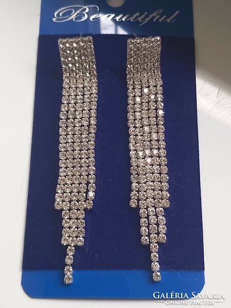 Silver plated rhinestone earrings