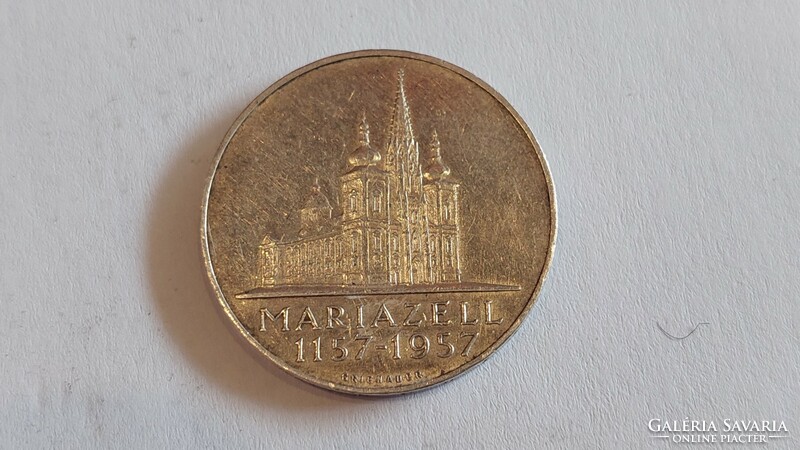 Ausztria ezüst 25 schilling, 1957 mariazelli bazilika