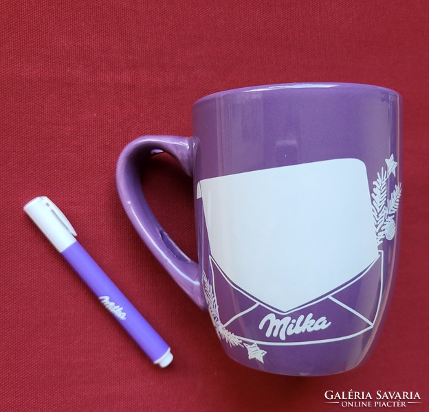 Milka írható bögre csésze tollal karácsonyi