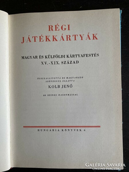 Jenő Kolb: old playing cards (reprint)