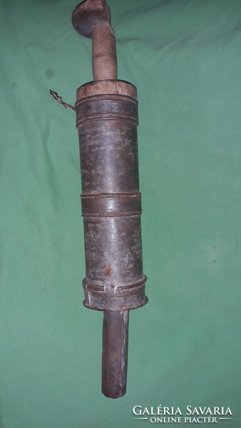 Antique manual metal manual sausage stuffer with pusher as shown in pictures