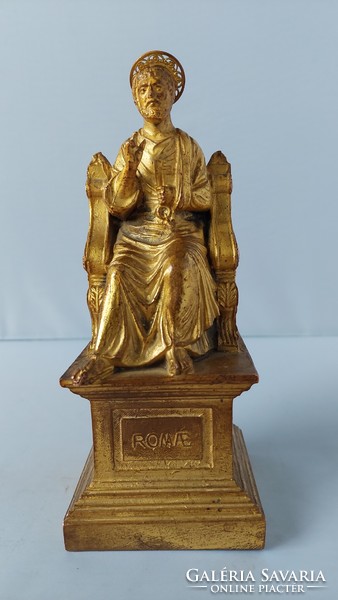 Fire-gilded statue of Saint Peter, around 1900