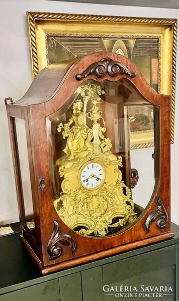 Antique wall display case, clock display case