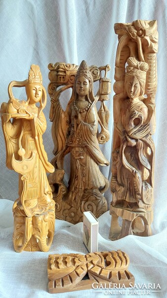 Eastern wooden sculptures 3 pcs